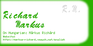 richard markus business card