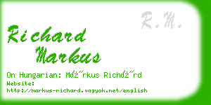 richard markus business card